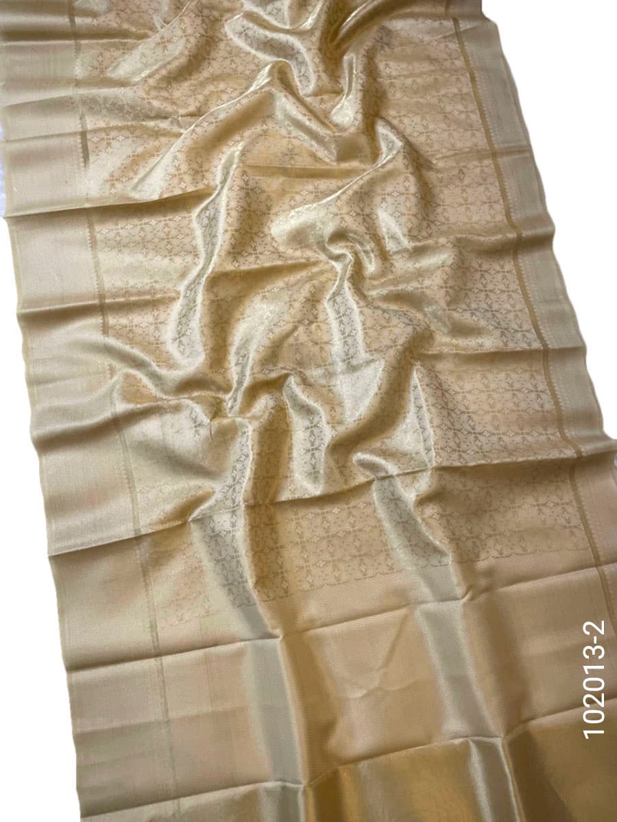 Gold art silk zari jamdani saree