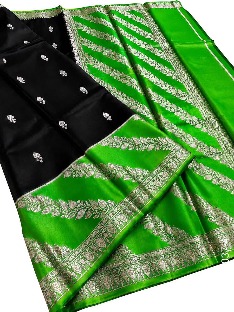 Green soft silk zari designer saree