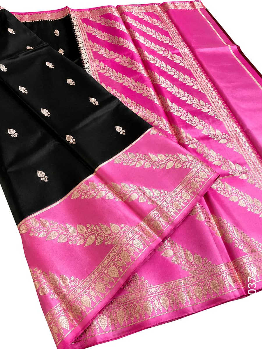 Pink soft silk zari designer saree