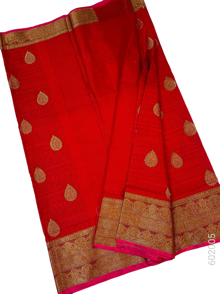 Red red zari saree